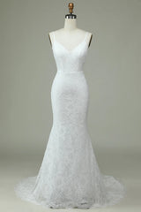Aimishang Ivory Mermaid Lace Backless Wedding Dress