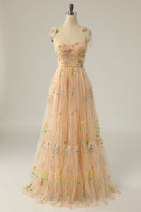 Black Long Prom Dress With Embroidery