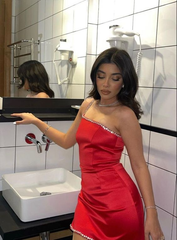 Red Sexy Party Dress Homecoming Dress SH711