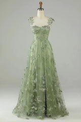 Wholesale Stunning A-Line Long Tulle Prom Dress with Split And 3D Butterflies prom clothing