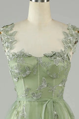 Wholesale Stunning A-Line Long Tulle Prom Dress with Split And 3D Butterflies prom clothing