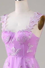 Wholesale Stunning A-Line Long Tulle Prom Dress with Split And 3D Butterflies prom clothing
