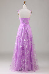 Green Corset Long Tulle Prom Dress with 3D Butterflies