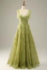 A-Line Purple Tulle Prom Dress With Embroidery