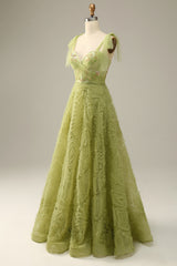 A-Line Purple Tulle Prom Dress With Embroidery