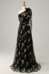 A-Line Green Long Prom Dress With Embroidery