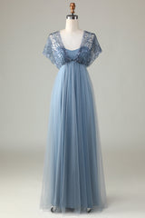 Bringing the Charm A-Line Sage Maternity Bridesmaids Dresses with Sequins