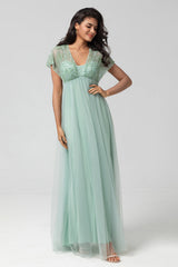 Bringing the Charm A-Line Sage Maternity Bridesmaids Dresses with Sequins