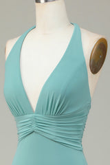 Mermaid Halter Sea Glass Bridesmaid Dress