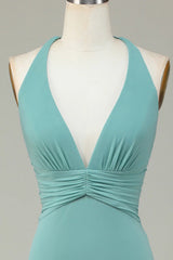 Mermaid neck hanging sea glass bridesmaid dress