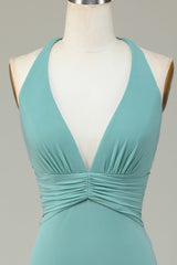 Mermaid Halter Sea Glass Bridesmaid Dress