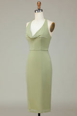 Halter Dusty Sage Bridesmaid Dress