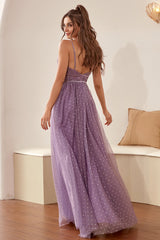 A Line Spaghetti Straps Bridesmaid Dress with Ruffles