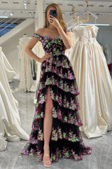 Wholesale Gorgeous Shiny A-Line Long Tiered Corset Prom Dress With Sequined Appliques prom dresses shops