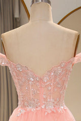 Wholesale Glitter Pink A-Line Long Tiered Corset Prom Dress With Sequined Appliques prom dresses with long sleeves