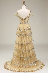 Princess A Line Off the Shoulder Pink Long Prom Dress with Appliques