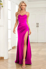 Dark Green Spaghetti Straps Mermaid Prom Dress