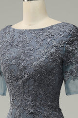 Grey Appliques Mother of Bride Dress