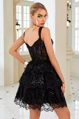 A Line Off the Shoulder Blue Corset Homecoming Dress with Lace