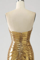 Wholesale Golden Mermaid Sweetheart Long Metallic Prom Dress with Beading prom dresses shops