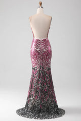 Wholesale Purple Sparkly Stylish Mermaid Backless Long Corset Prom Dress prom dresses with long sleeves
