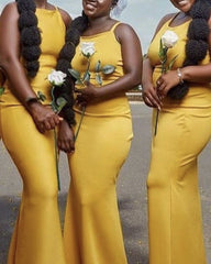 Sexy Halter Mermaid Satin Bridesmaid Dresses
