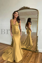 Green Prom Dress Mermaid V Neck Long Evening Dress with Beadings