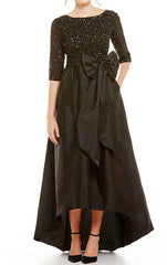 Sequin Formal Half Sleeve Mother of the Brides Dress