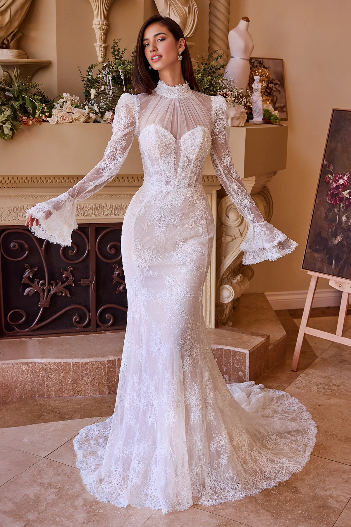 Aimishang Elegant Evening Dress Fitted Strapless Jacket Bridal Gown Wedding Dresses