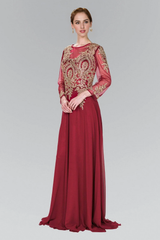 Aimishang Elegant Evening Dress Long Applique Dress with Sleeves Prom Dresses