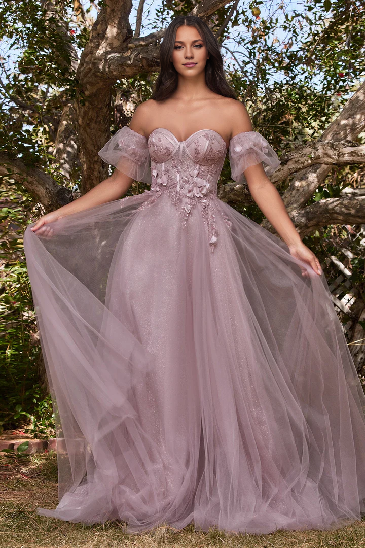 Aimishang Elegant Formal Women's Dresses 3D Floral Strapless Slit Dresses Gowns Evening Dresses