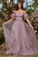 Aimishang Elegant Formal Women's Dresses 3D Floral Strapless Slit Dresses Gowns Evening Dresses