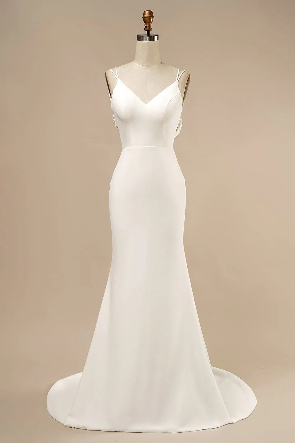 Lotus edge fishtail bohemian and ground length wedding dress