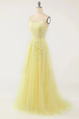 Wholesale A-Line Double Straps Lace Up Long Prom Dress With Appliques prom dresses shops
