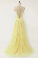 Wholesale A-Line Double Straps Lace Up Long Prom Dress With Appliques prom dresses shops