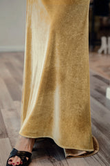 Golden Velvet Evening Party Dress