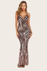 Black Mermaid Sequin Long Holiday Dress
