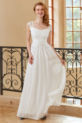 A Line Sweetheart Sky Blue Long Lace Dress
