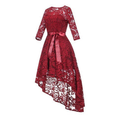 A| Bridelily Women's 1/2 Sleeves Lace Short Prom Formal Casual Swing Party Cocktail Dresses