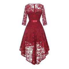 A| Bridelily Women's 1/2 Sleeves Lace Short Prom Formal Casual Swing Party Cocktail Dresses