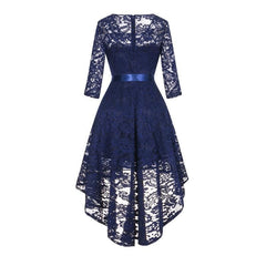 A| Bridelily Women's 1/2 Sleeves Lace Short Prom Formal Casual Swing Party Cocktail Dresses