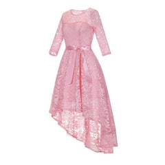 A| Bridelily Women's 1/2 Sleeves Lace Short Prom Formal Casual Swing Party Cocktail Dresses