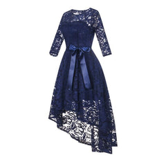A| Bridelily Women's 1/2 Sleeves Lace Short Prom Formal Casual Swing Party Cocktail Dresses