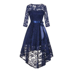A| Bridelily Women's 1/2 Sleeves Lace Short Prom Formal Casual Swing Party Cocktail Dresses