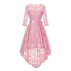 A| Bridelily Women's 1/2 Sleeves Lace Short Prom Formal Casual Swing Party Cocktail Dresses