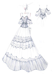 Deep V Neck A Line Boho Wedding Dresses Lace Short Sleeve Bridal Gown With Sweep Train