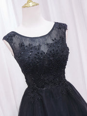 Robe de bal courte en dentelle A-Lace Tulle, robe de retour à la maison noire basse haute