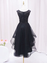 Robe de bal courte en dentelle A-Lace Tulle, robe de retour à la maison noire basse haute