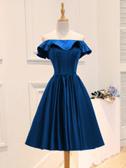 Robe de bal courte verte en satin A-line, robe de retour verte