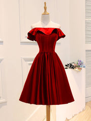 Robe de bal courte verte en satin A-line, robe de retour verte